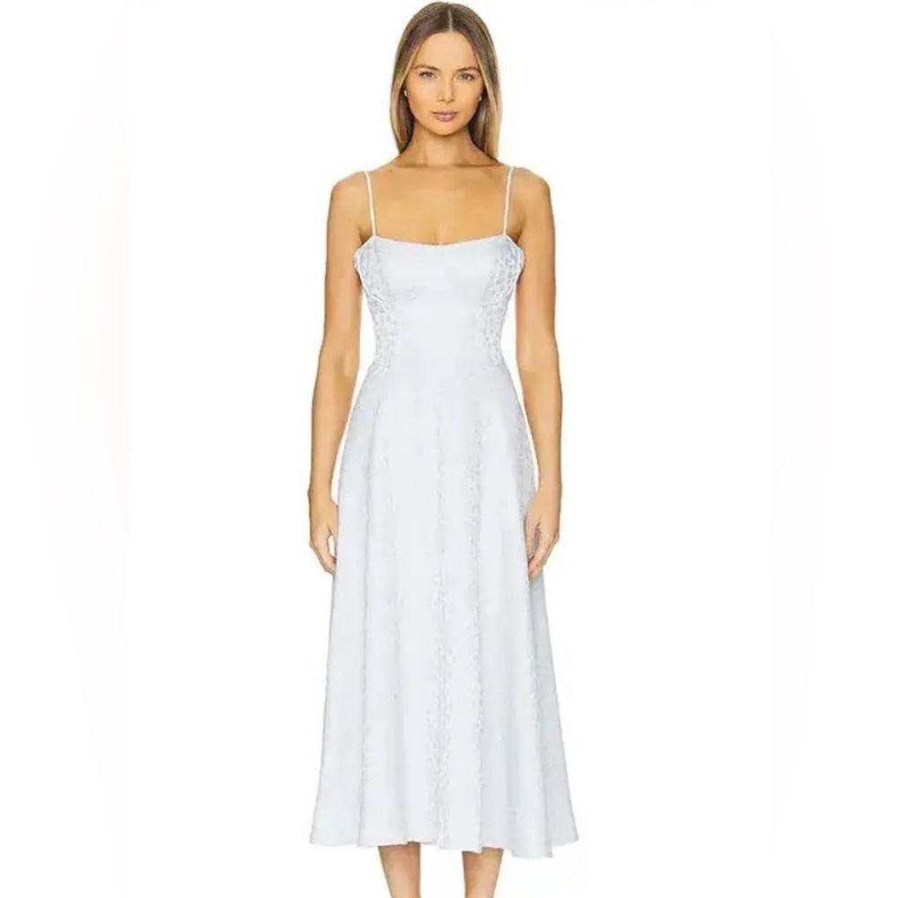 Line & Dot Penni Midi Dress in Baby Blue